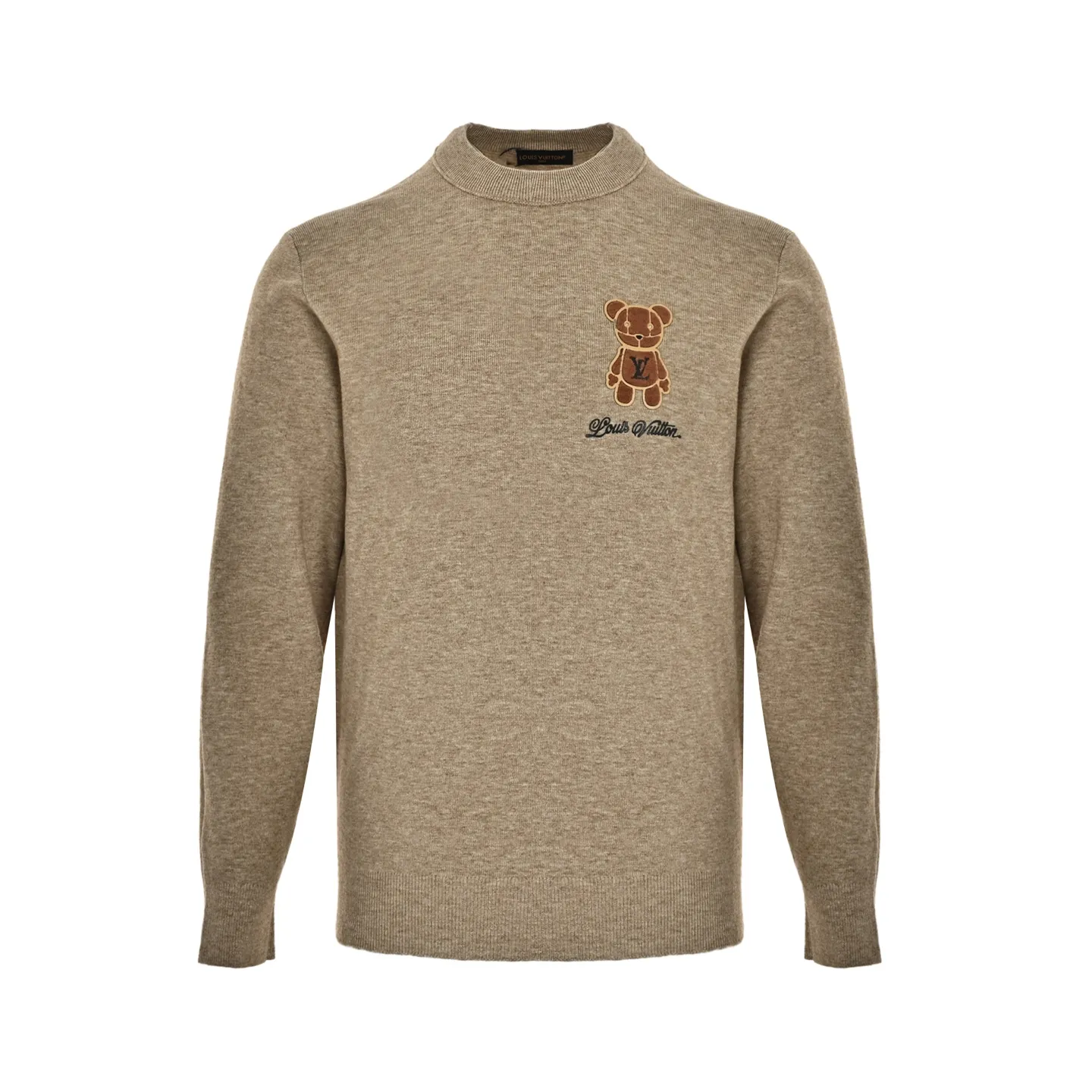 Louis Vuitton/Louis Vuitton 26ss towel patch bear crew neck sweater